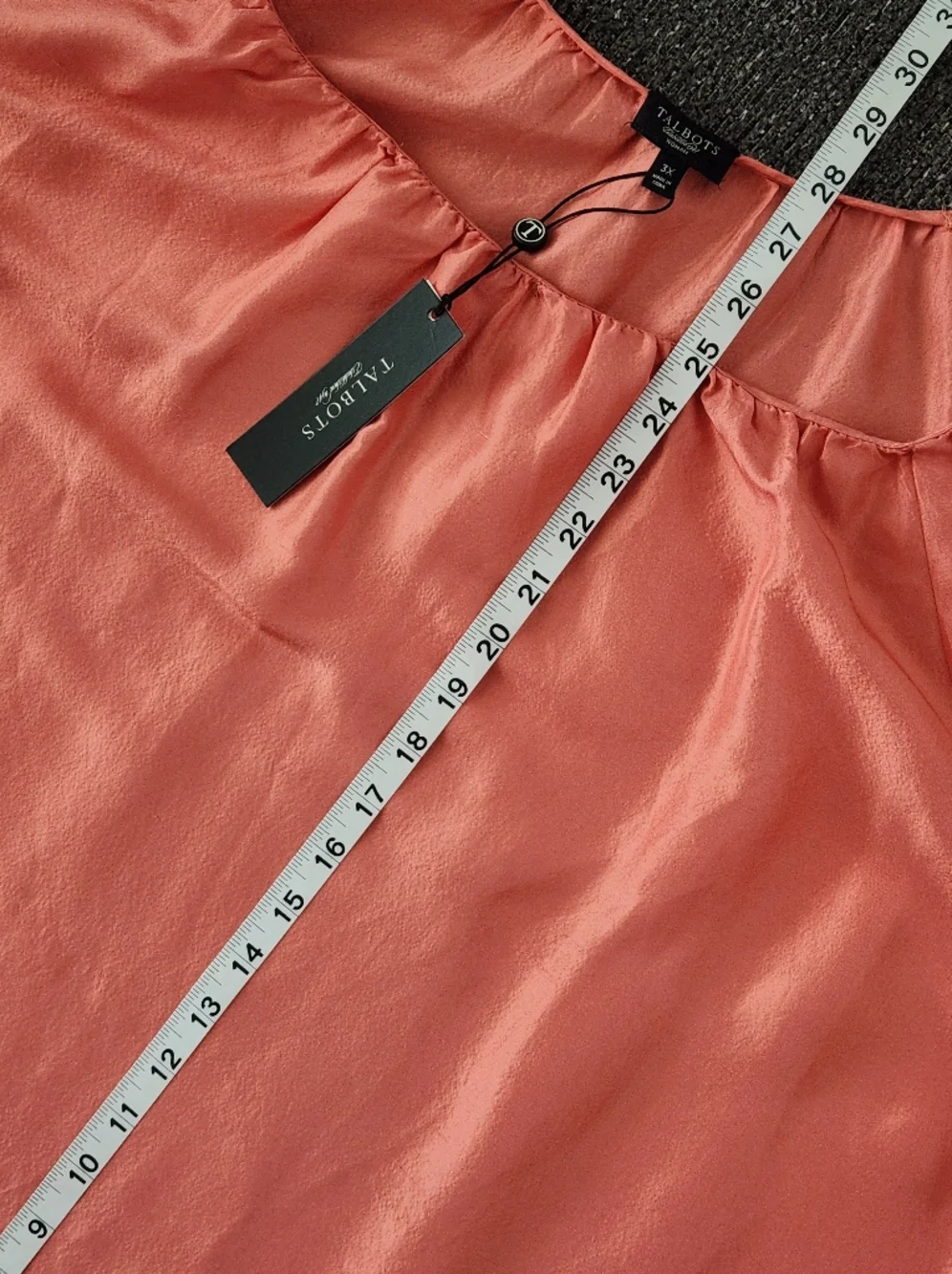 🆕️ 🍁Talbots🍁 - Peach Orange Silk Peasant Top - Picture 10 of 10
